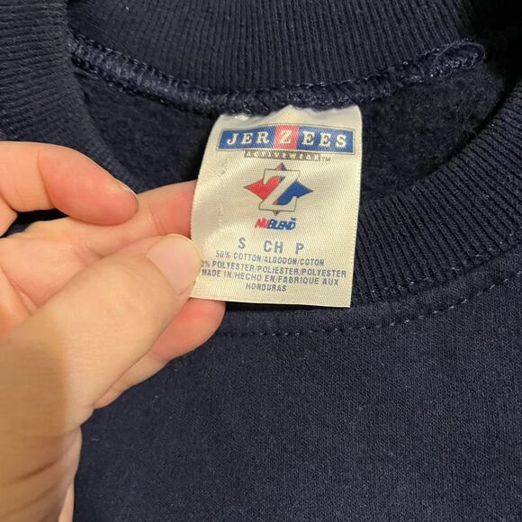 Jerzees Women's Navy Blue Sweatshirt Small Kids are my Business 90s - Picture 3 of 6